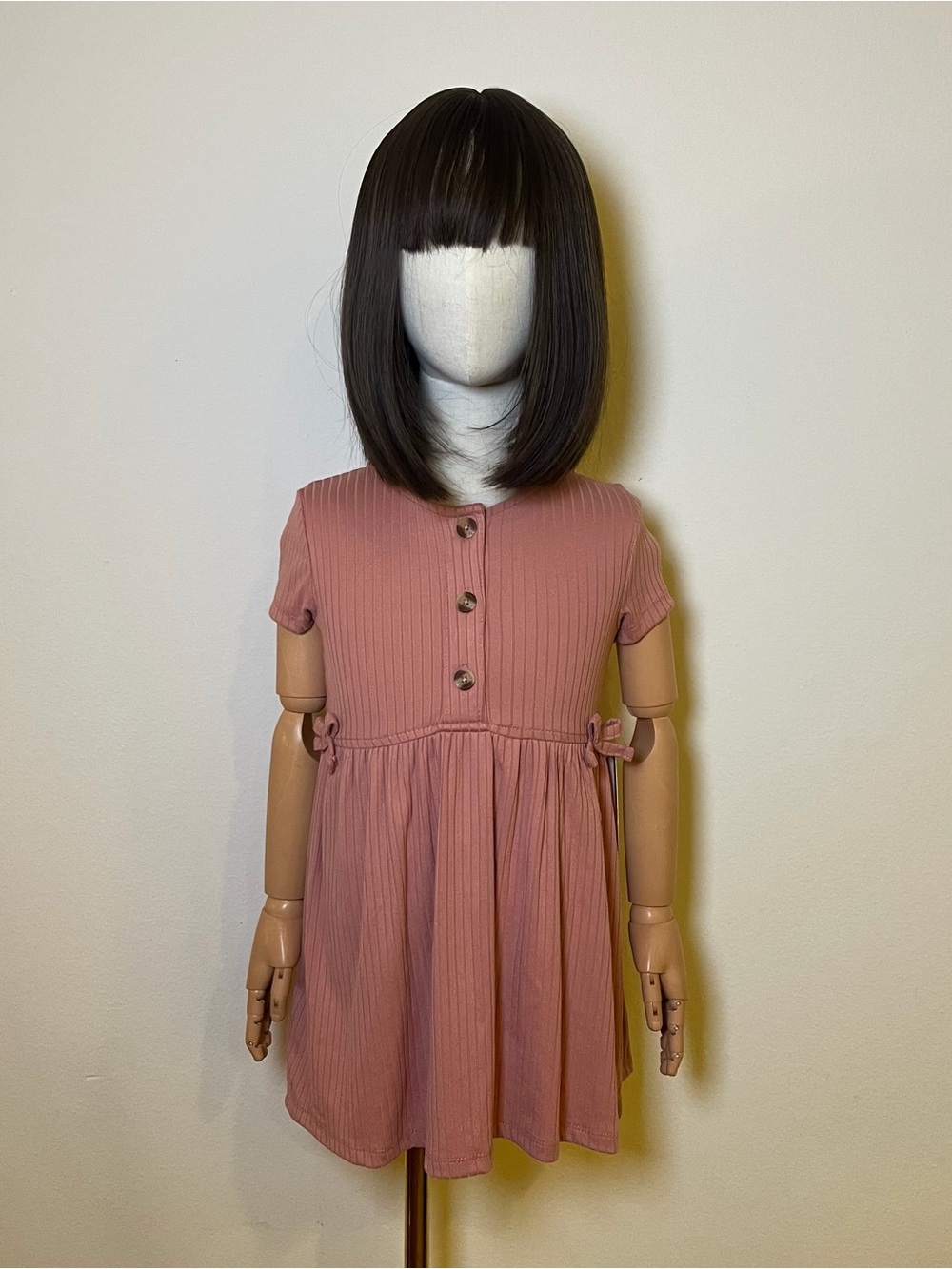 NWT Little Lass Pink Ribbed Dress 4T